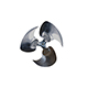 Aluminum Revcor Swept Fan Blade, 3 Blade, 20 in. DIA., CW, Hub on Intake