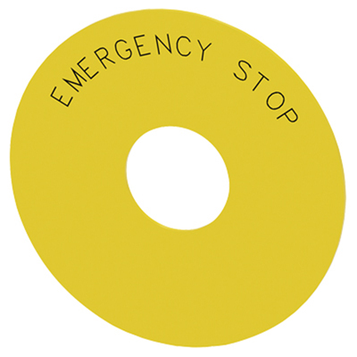 Backing Plate round, for EMERGENCY STOP  mushroom pushbutton