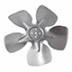 Aluminum Fan Blade, 5 Blade, 8" Diameter, CW, Hubless