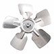 Aluminum Fan Blade, 5 Blade, 9" Dia., CCW, 1/4" Bore, Hub on Intake