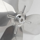 Aluminum Fan Blade, 4 Blade, 6-1/2" Dia., CW, 1/4" Bore, Hub on Intake
