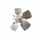 Aluminum Fan Blade, 5 Blade, 7 In Dia, CCW, 1/4" Bore, Hub on Intake