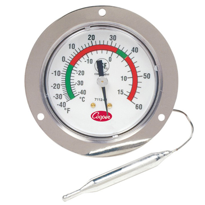 2 In. Front Flange Back Connect Panel Thermometer