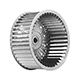 Single Inlet Blower Wheel Galvanized 1/2" Bore 4-3/4" Diameter CW Rotation
