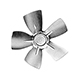Hubless Small Aluminum Fan Blade 9" Diameter CW Rotation