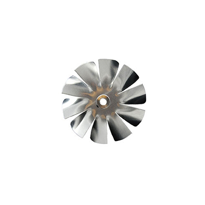 Aluminum Fan Blade 10 Blade, 2-1/2" Dia, CW, 3/16" Bore, Hub on Intake