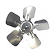 Aluminum Fan Blade, 5 Blade, 8" Dia., CCW, 1/4" Bore, Hub on Intake