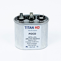 TITAN HD Run Capacitor 15+10 MFD 440/370 Volt Oval