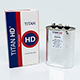 TITAN HD Run Capacitor 80+5 MFD 440/370 Volt Oval