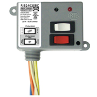 Enclosed Pilot Relay 20Amp SPDT 24Vac/dc or 208-277Vac + Override