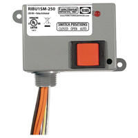 Enclosed Pilot Relay 10Amp SPST 10-30Vac/dc or 120Vac + Override + Monitor